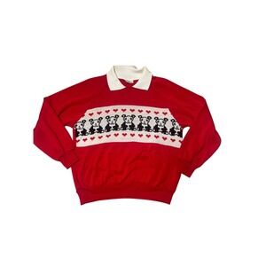 Vintage 90s Contemporary Casuals Panda Teddy Bear + Hearts Sweatshirt – Size M